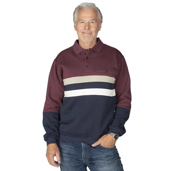 Classics by Palmland Classic Fit Colorblock Banded Long Sleeve Pullover Size XL - Picture 1 of 6